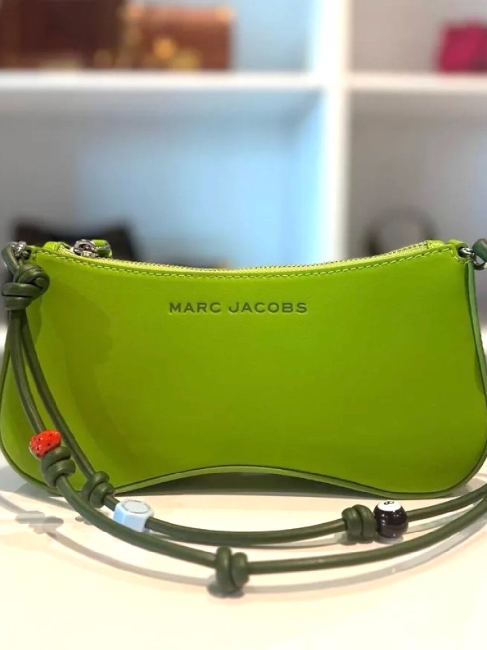 NWT Authentic Marc Jacobs Leather Lucky Charm Green Bag - Picture 2 of 16